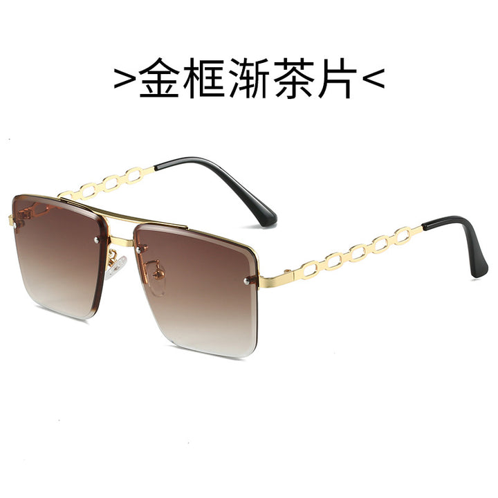 Damen Quadratische Sonnenbrille mit eleganter Kettenstruktur Karnz