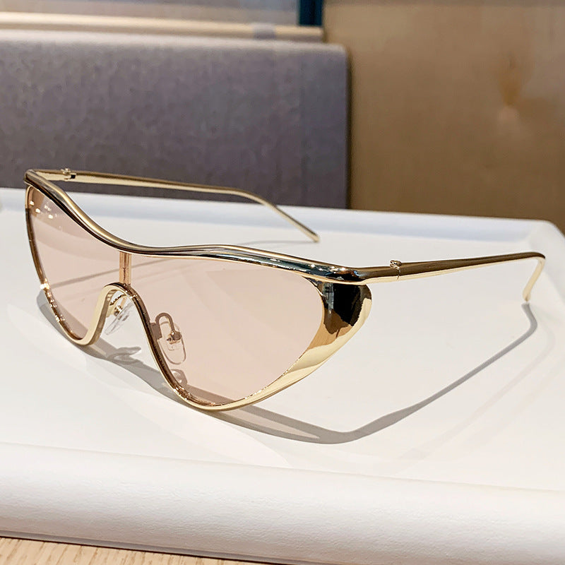 Damen futuristische Oversized-Sonnenbrille mit markantem Design Karnz