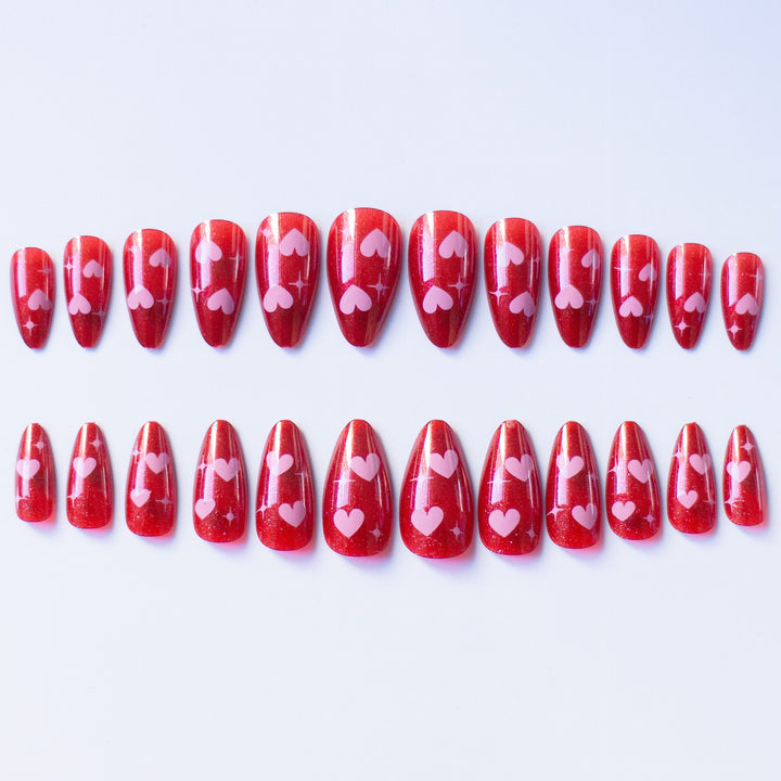 Romantisches Herz-Muster-Nagelkunst-Set