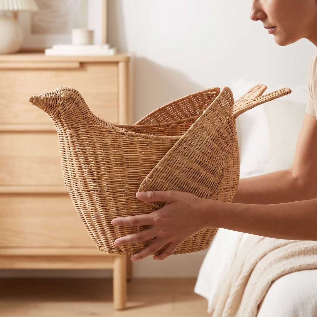 Verspielter Korb im Vogel-Design Karnz