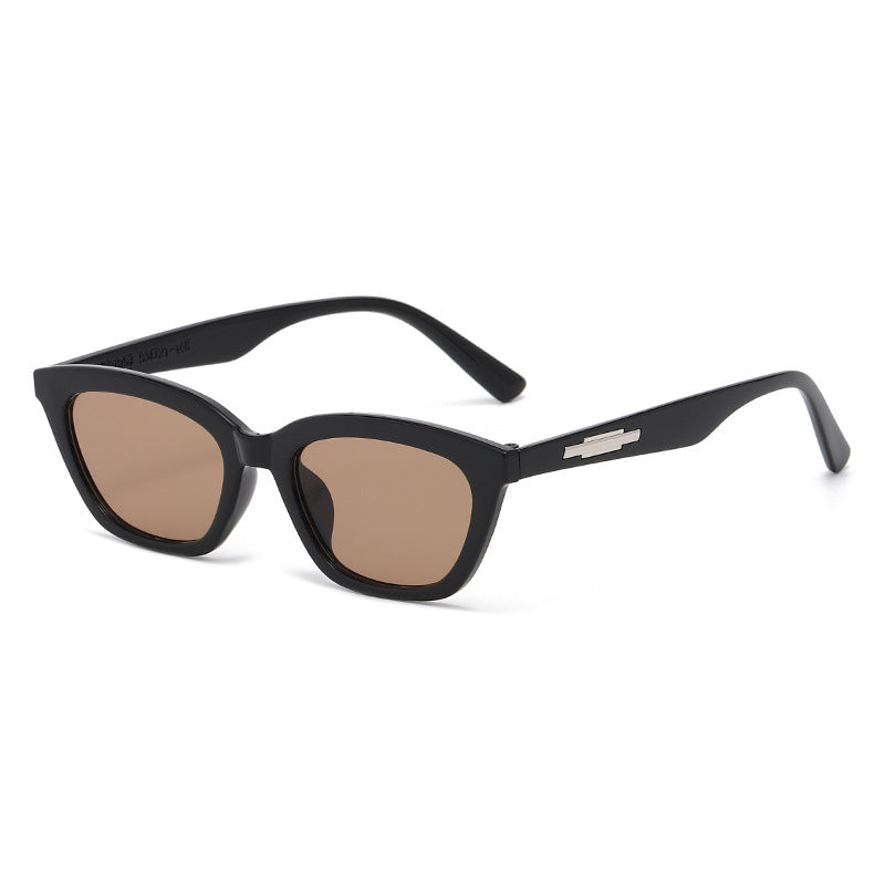 Damen modische Cat-Eye Sonnenbrille mit transparentem Rahmen und verspiegelten Gläsern Karnz