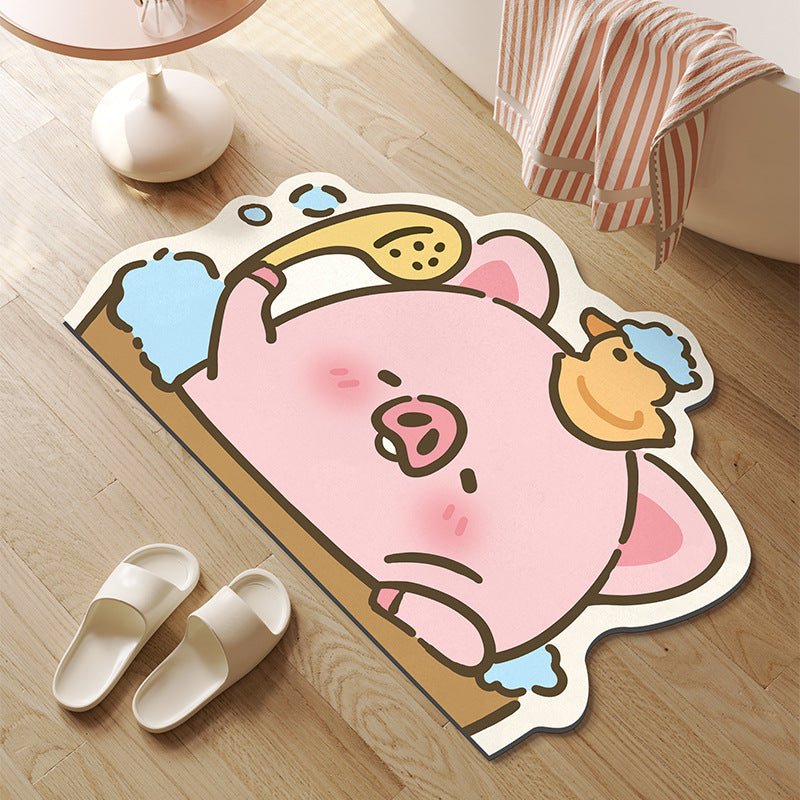 Niedliche Badezeit Schweineförmige Badematte