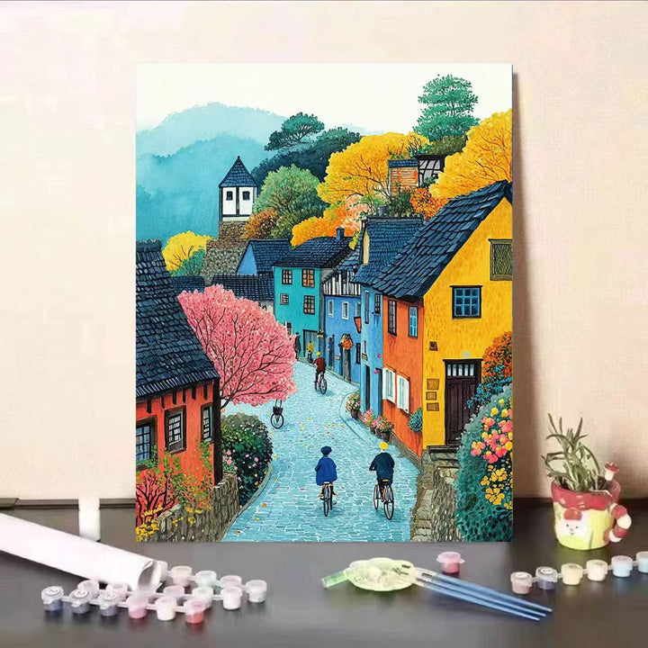 Scenic Village Malen nach Zahlen Kunstset Karnz