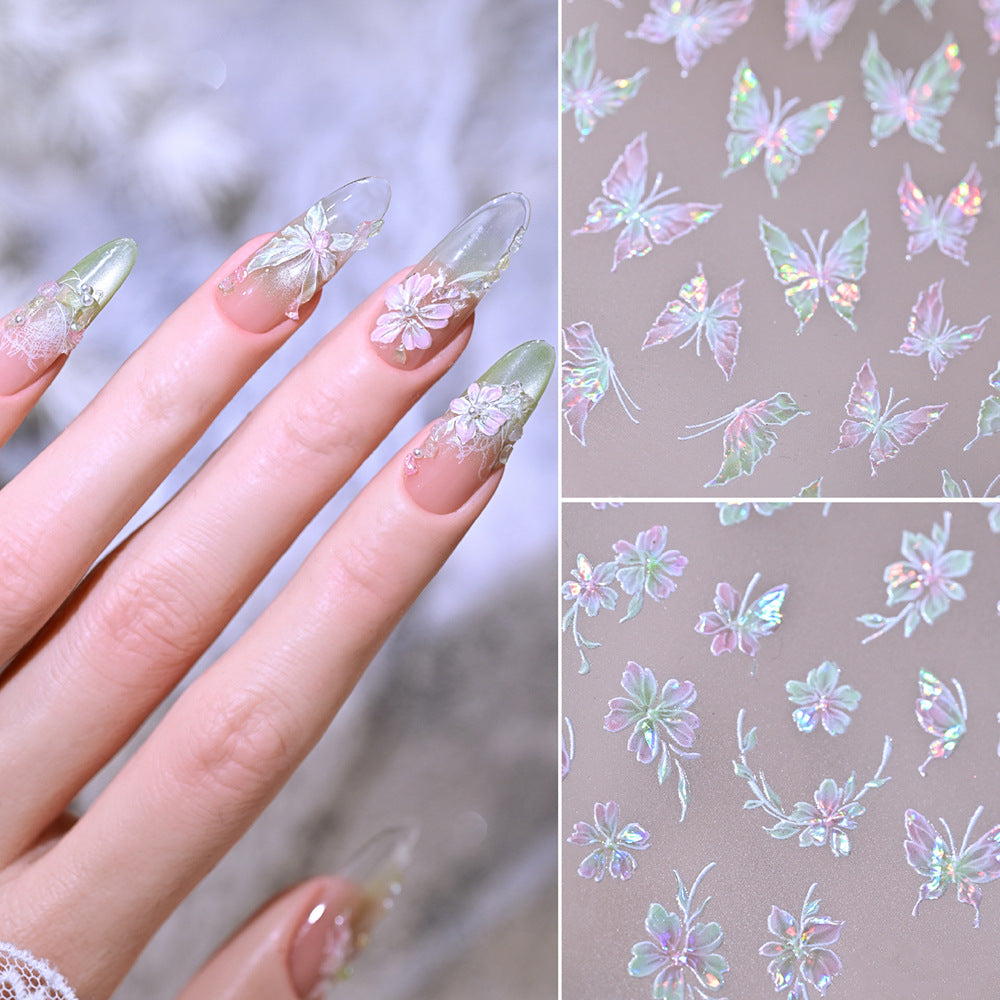 Iridescent Butterfly Nail Art Aufkleber