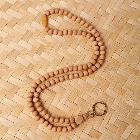 Elegante Holzperlen Brillen Kette Karnz