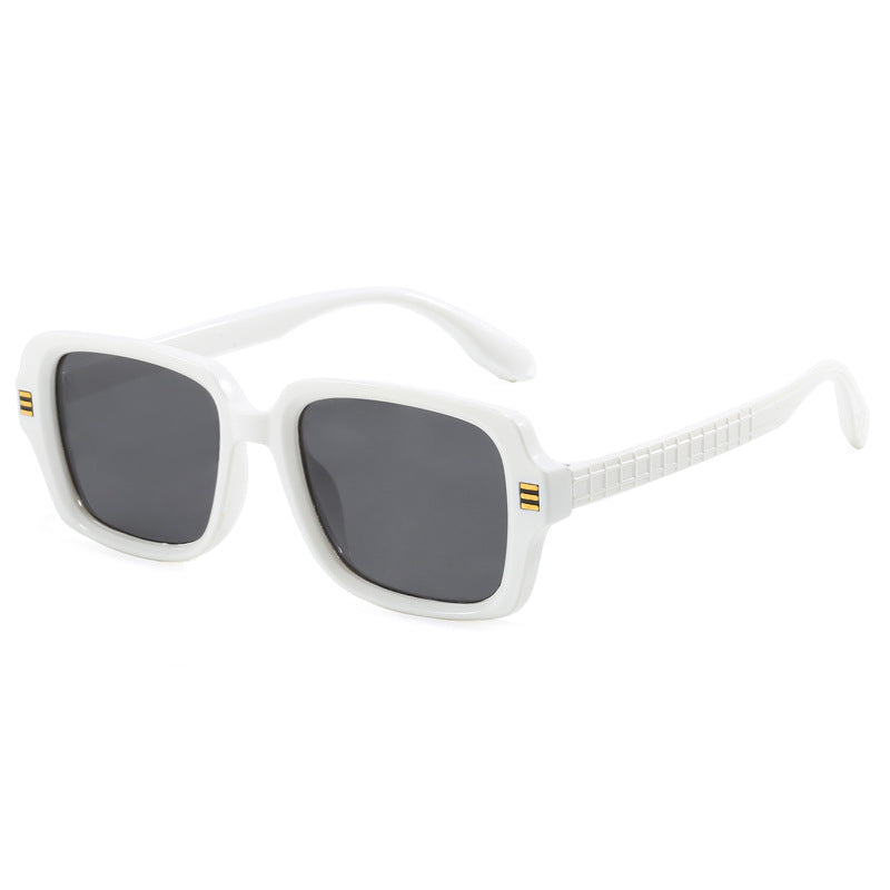 Damen modische quadratische Sonnenbrille mit strukturiertem Rahmen Karnz