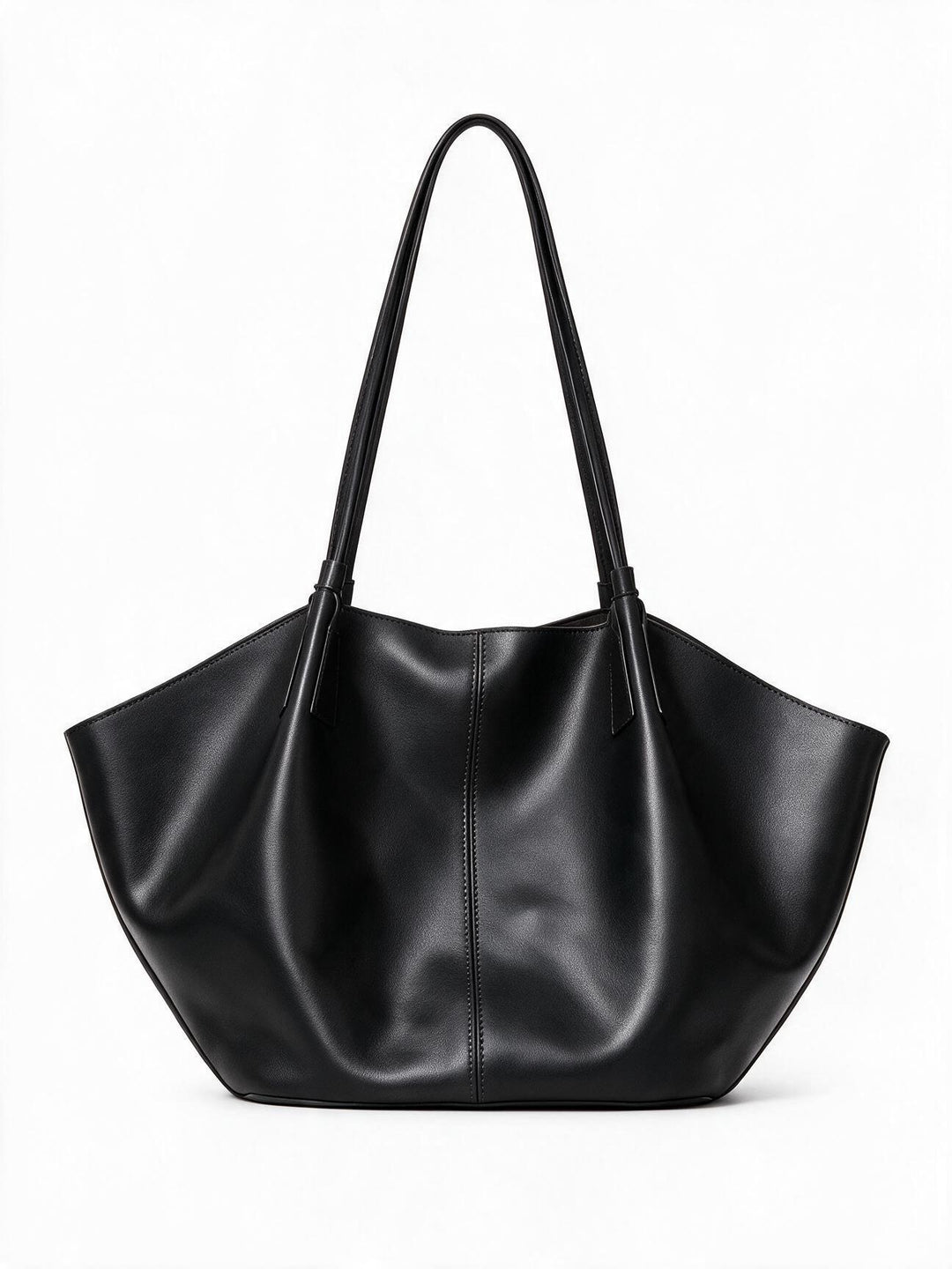 Lässiger skulpturaler Offene-Top Schultertasche mit Mittelnaht