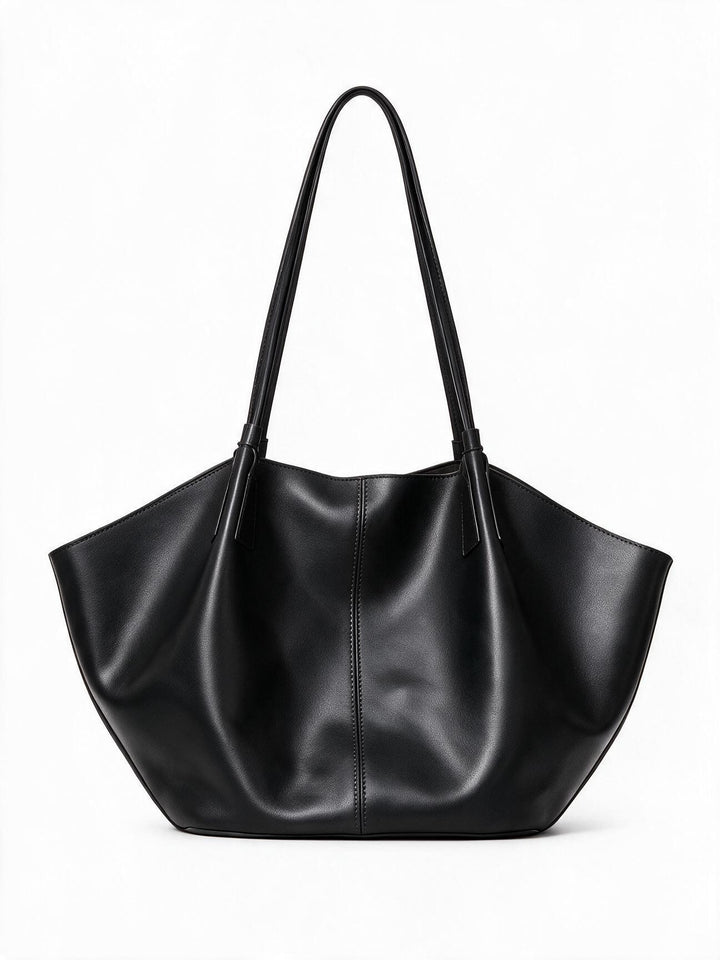 Lässiger skulpturaler Offene-Top Schultertasche mit Mittelnaht