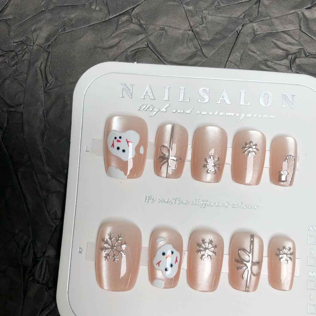 Saisonales winterliches Press-On Nagelkunst-Set