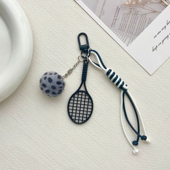 Tennisracket und Pelzball Schlüsselanhänger Karnz