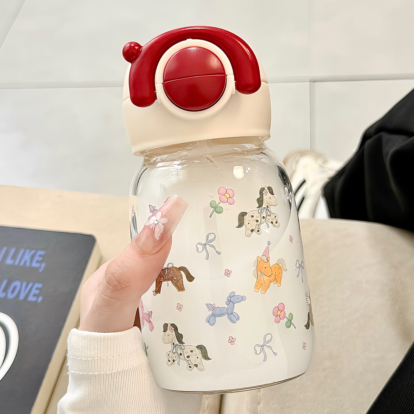 Damen lustige Trinkflasche mit niedlichem Tiermotiv Karnz