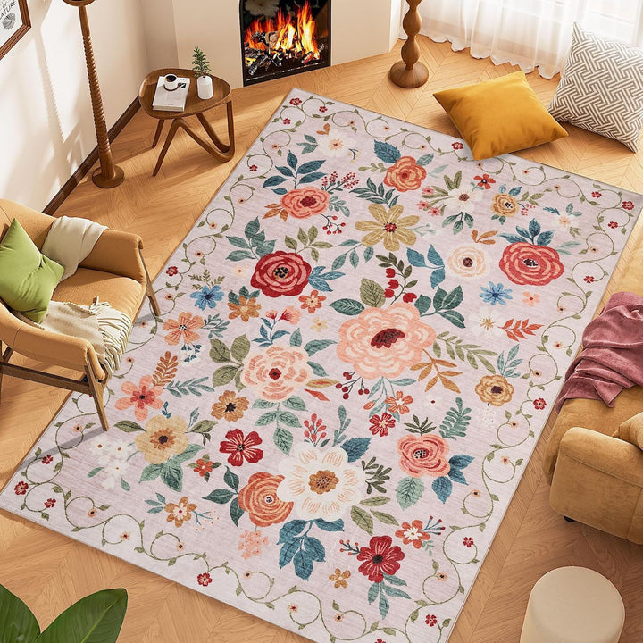 Blumenstickerei Teppich