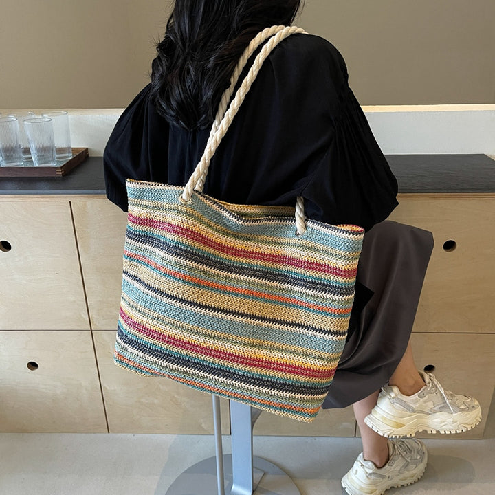 Geräumige gestreifte Strandtasche Karnz