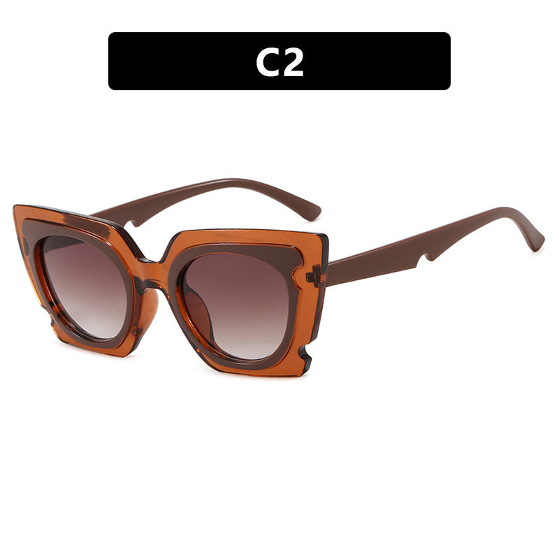 Damen oversized Sonnenbrille mit extravagantem Rahmen und UV-Schutz Karnz