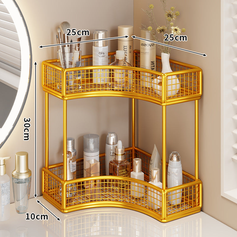 Drei-Tier-Eck-Mesh-Metall-Badregal-Organizer