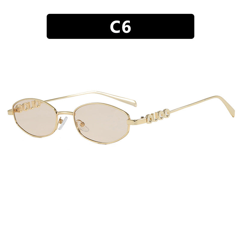 Damen modische Sonnenbrille mit elegantem Edelstahlrahmen und UV-Schutz Karnz