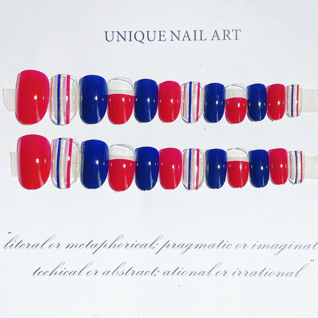 Künstlerisches Multi-Design Press-On Nagelset