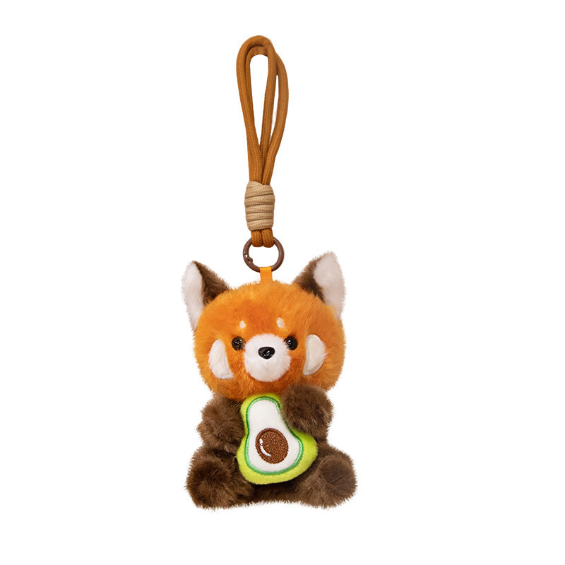 Plüsch Calico Katze Erdbeer Mini Taschenanhänger Schlüsselanhänger mit weichem Seilschlaufe & Metallclip Karnz