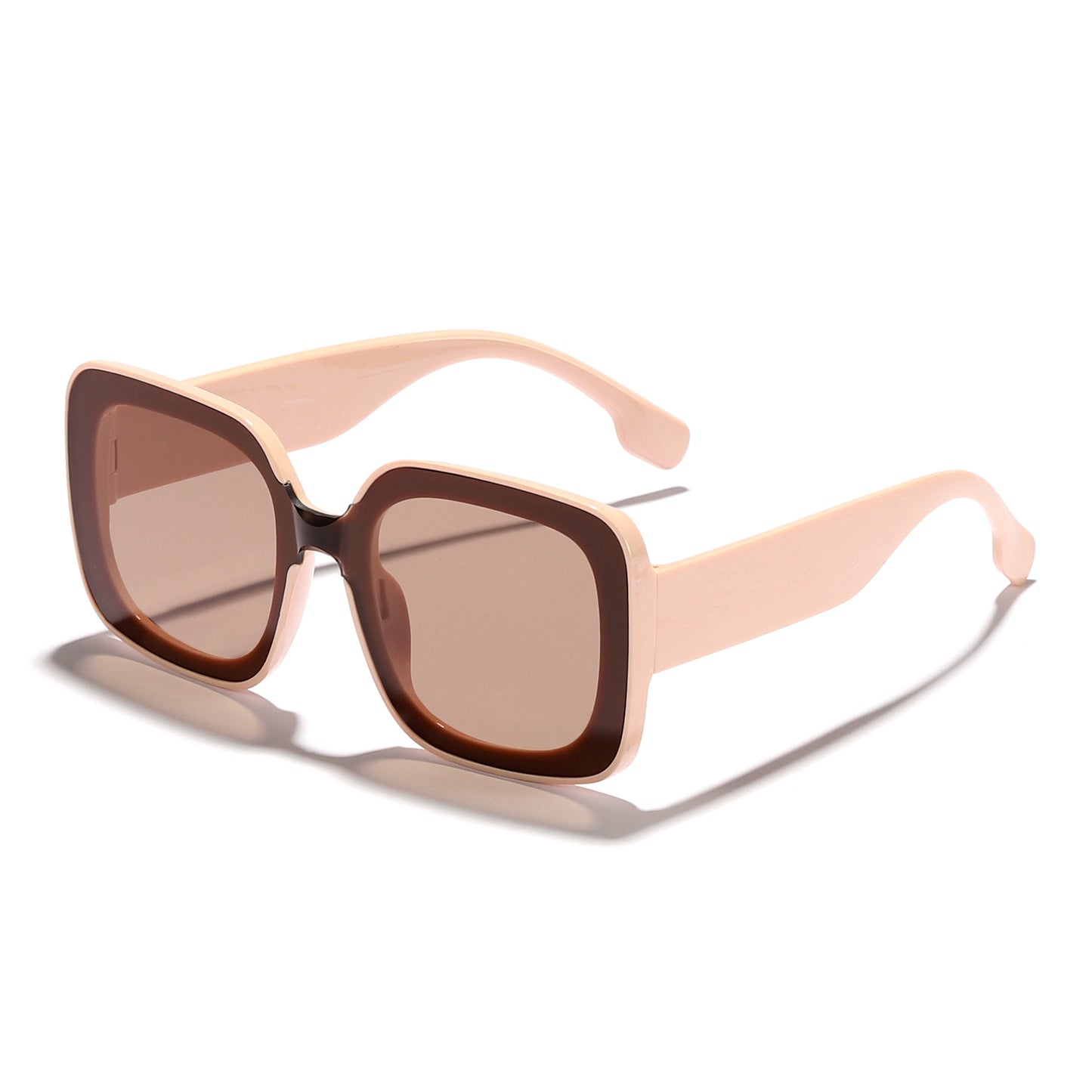 Damen quadratische Sonnenbrille mit innovativem transparenter Rahmendesign Karnz