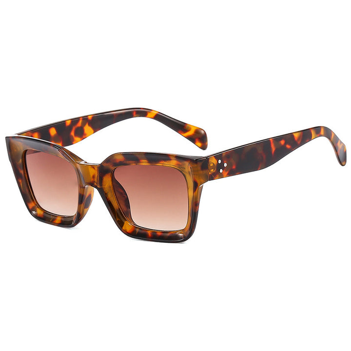 Damen modische quadratische Sonnenbrille mit schmalem Rand Karnz