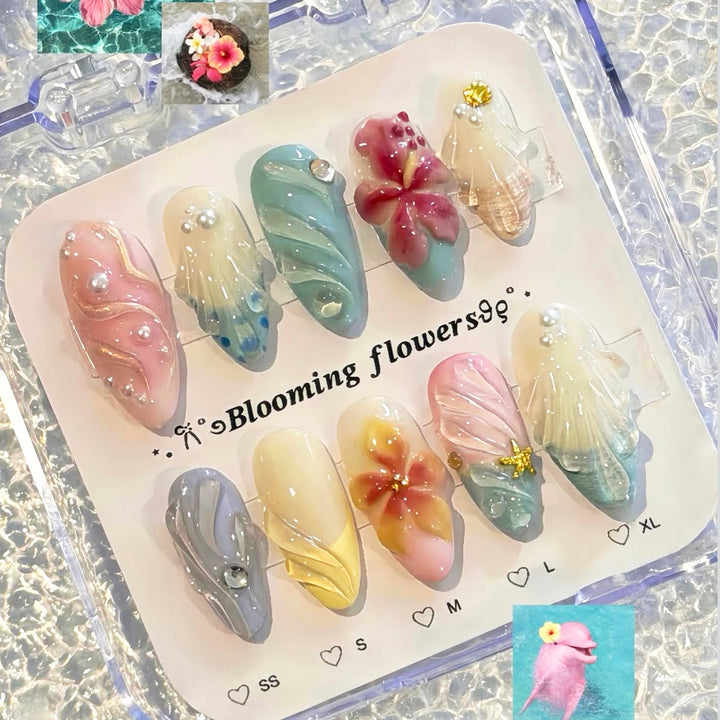 Vibrante Künstlerische Press-On Nagelset