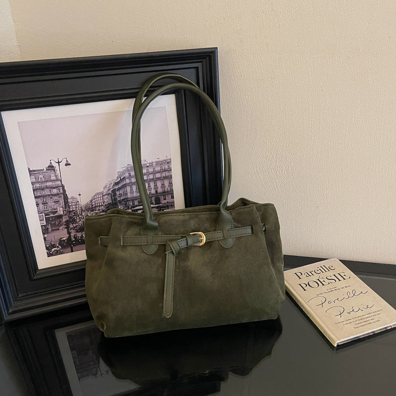 Wildleder-Finish Alltag Handtasche
