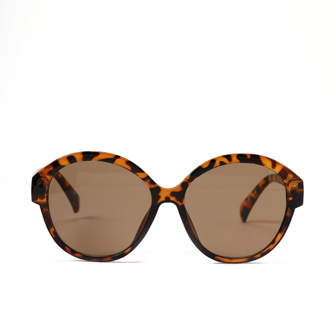 Damen runde modische Sonnenbrille mit auffälligem Leopardenmuster Karnz