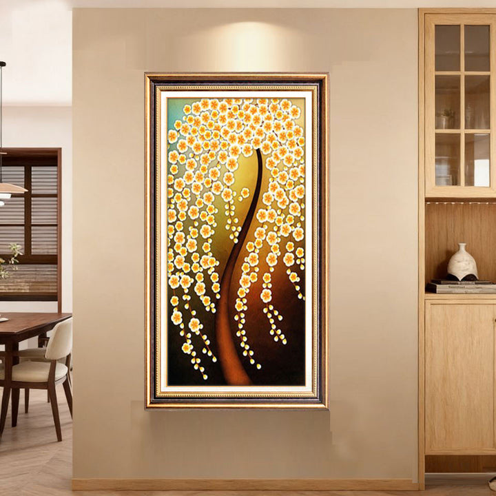 Elegante Blumenreiche Leinwand Wandkunst