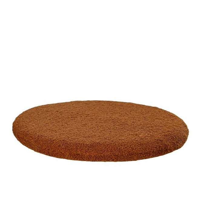 Rundes Sitzkissen aus Teddyfleece mit rutschfester Unterseite Karnz