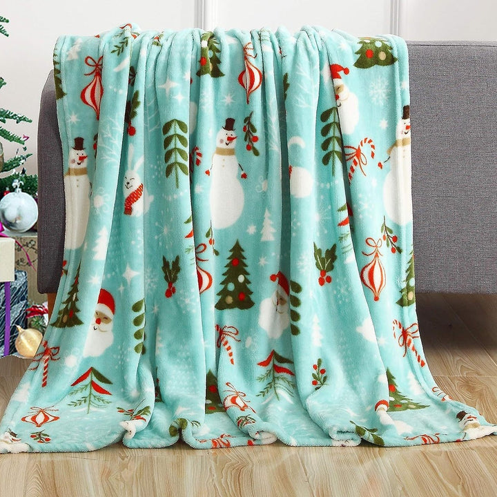 Festliche Santa-Themen Plüsch-Fleece-Decke