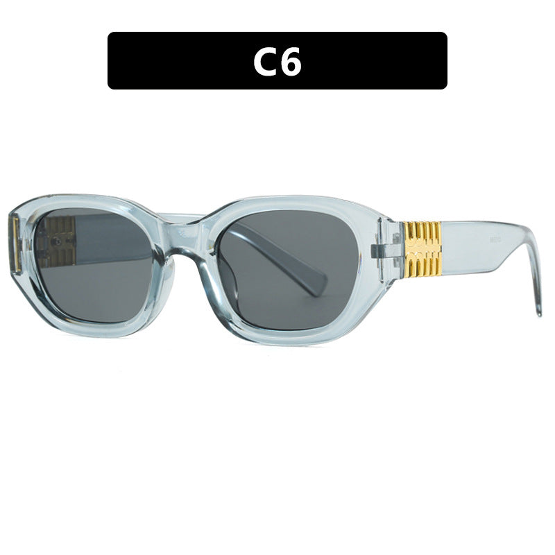 Damen modische Sonnenbrille mit einzigartigem, geometrischem Design und eleganten Akzenten Karnz