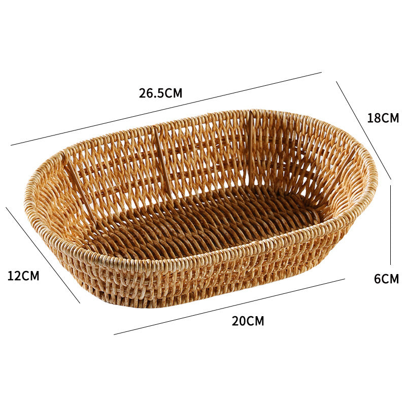 Unisex Rundes Körbchen aus handgewebtem Rattan Karnz