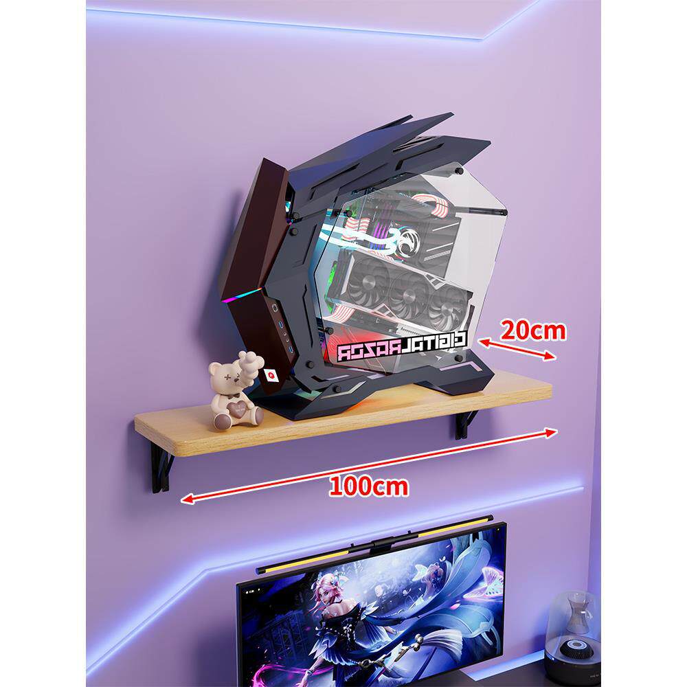 Wandmontage-Schwimmregal für Mid-Tower-Gaming-PC mit verstärkten Halterungen