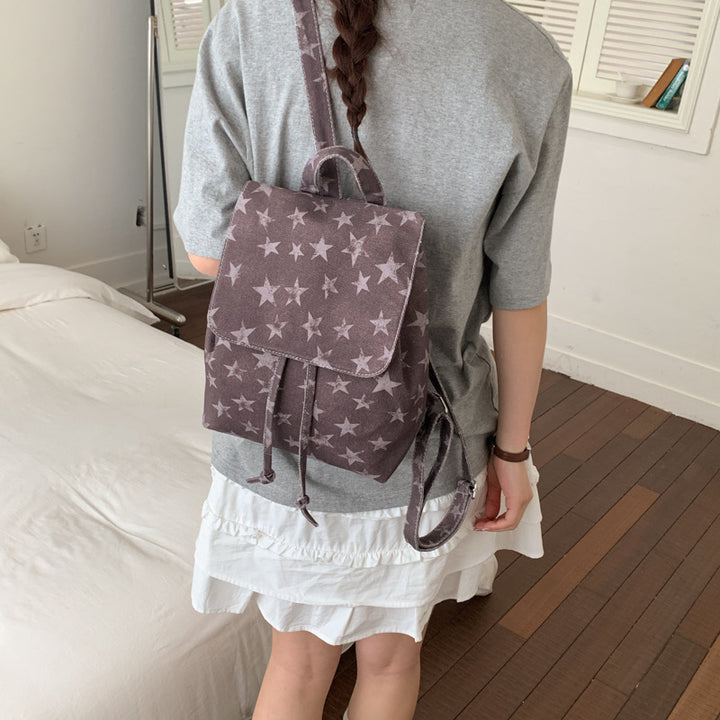 Sternenmuster Denim Rucksack