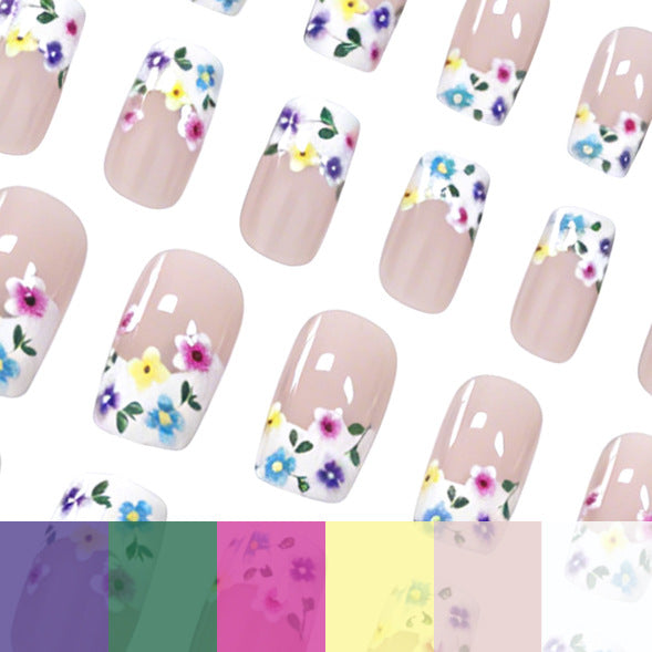 Blumenmuster Press-On Nagelverzierung Karnz