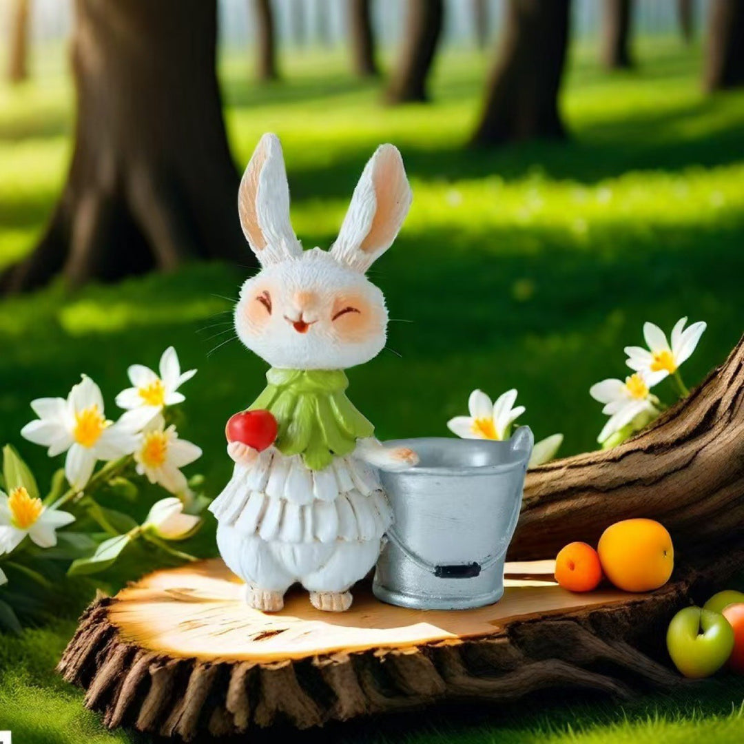 Adorable Hasenfigur mit Salatpflanzer Karnz