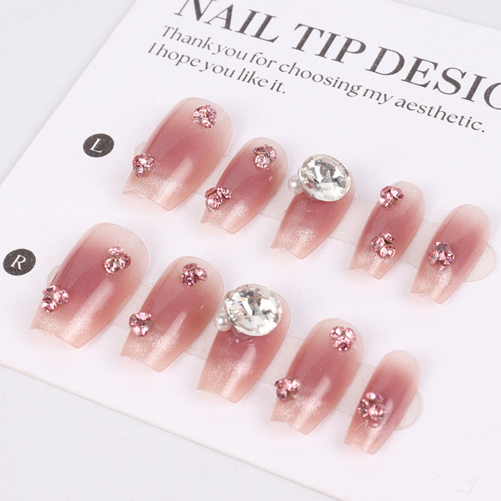 Rhinestone-verziertes Press-On-Nagelkunst-Set Karnz