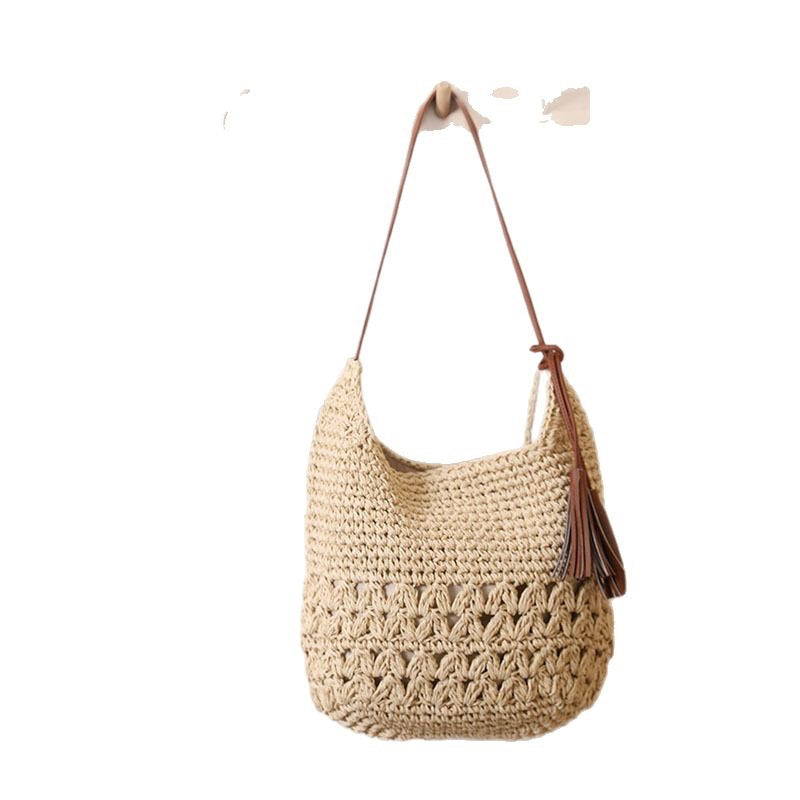 Damen Stilvolle Henkeltasche aus nachhaltigem Bastmaterial Karnz