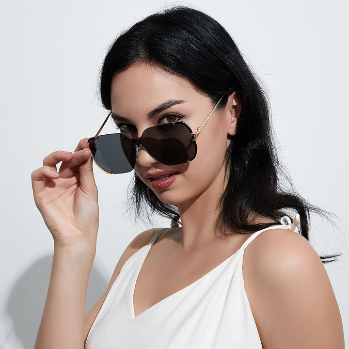 Damen große modische Sonnenschutzbrille Karnz