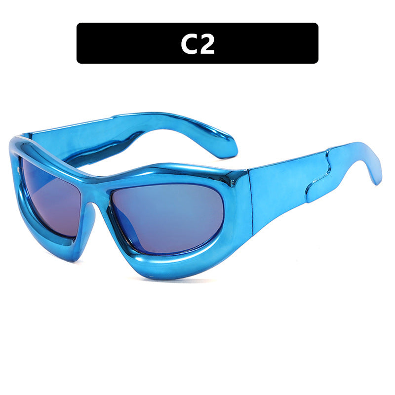 Damen sportliche Sonnenbrille mit schützendem UV-Filter und dickem Rahmen Karnz