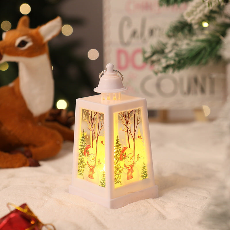 Dekorative Weihnachtslaterne mit Wintermotiven Karnz