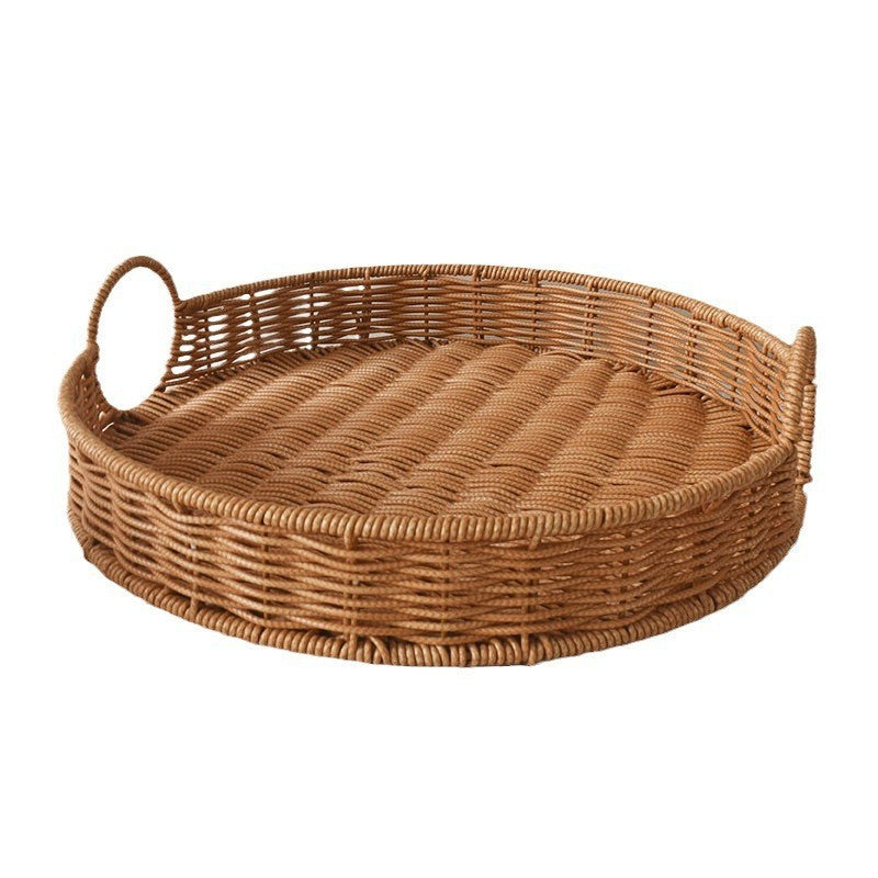 Runder Rattan Servierblech Karnz