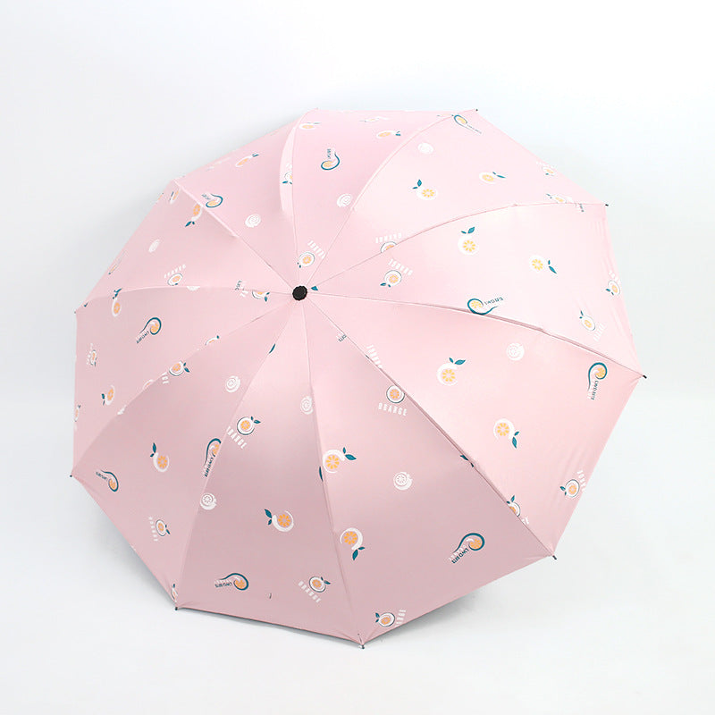 Damen Falt-Regenschirm mit fröhlichen Motiven Karnz
