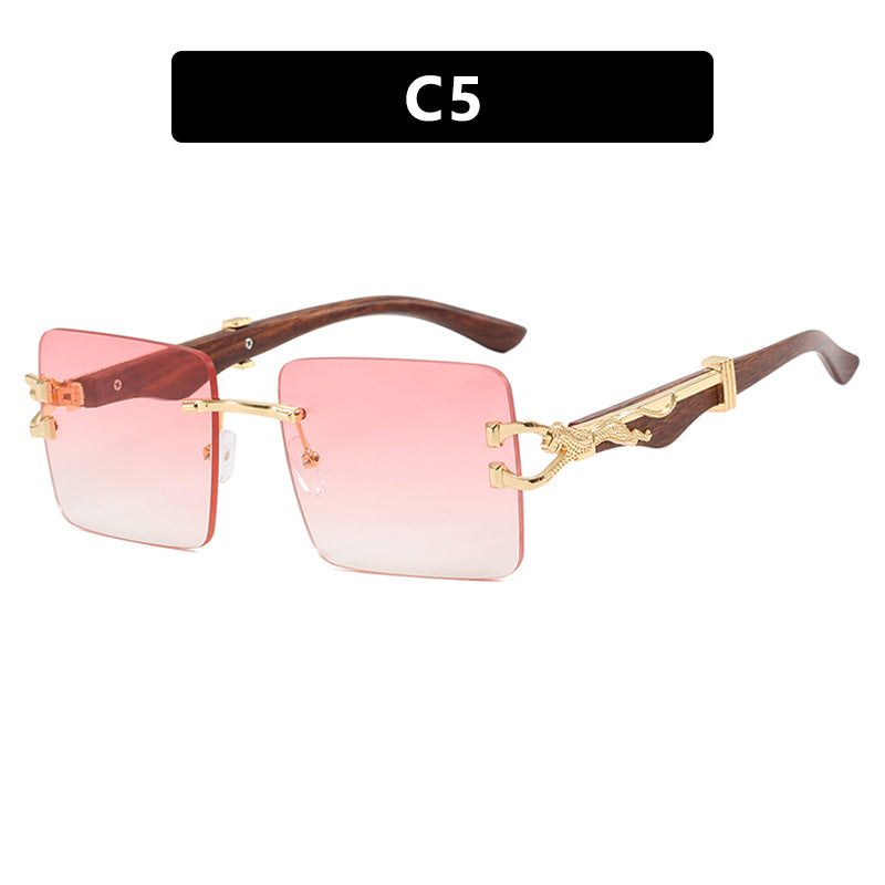 Damen elegante quadratische Sonnenbrille mit hochwertigem Holzrahmen Karnz