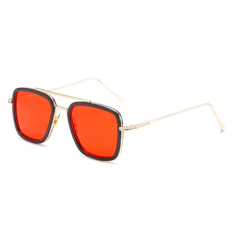 Damen modische quadratische Sonnenbrille mit luxuriösem Metallrahmen Karnz