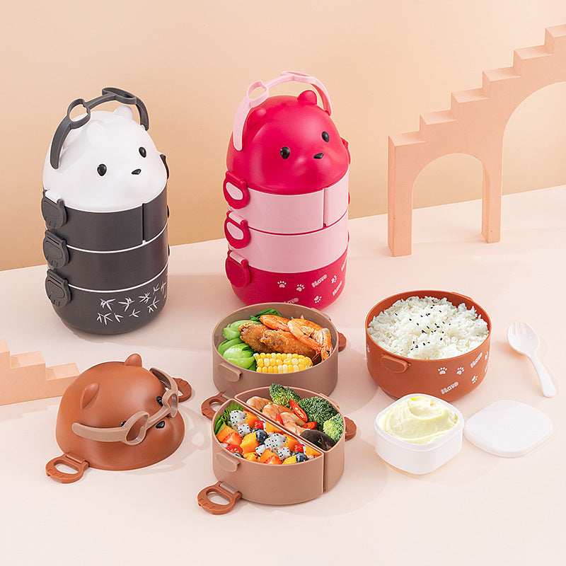 Niedlicher Bären-Themen stapelbarer Lunchbox