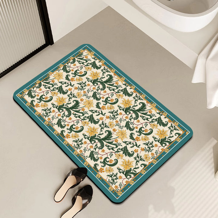Vintage Floral Pattern Badmatte Karnz