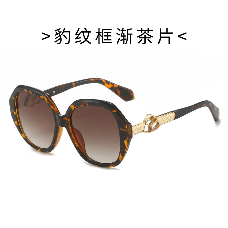 Damen Oversized Sonnenbrille mit goldenen Akzenten Karnz