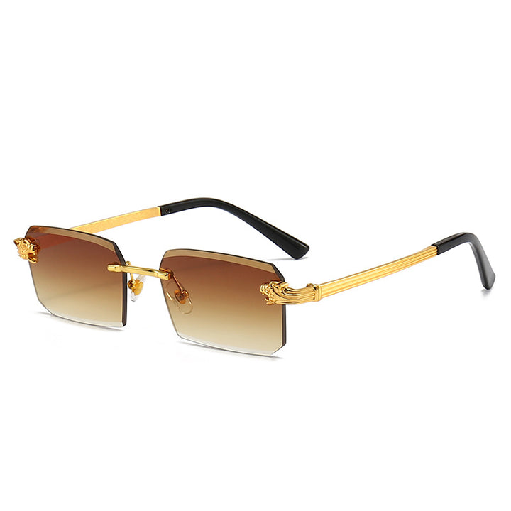 Damen Modische Sonnenbrille mit facettiertem Rahmen und luxuriösen Akzenten Karnz