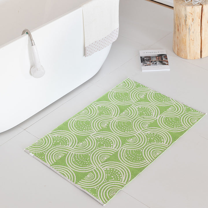 Flachgewebte Badematte mit abstraktem Geometriemuster Karnz